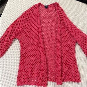 Daytrip Women's Vibrant Pink Open-Knit Cardigan